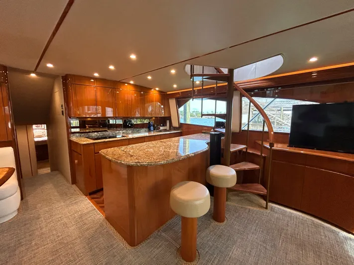 Reel Blessed Yacht Photos Pics Luxurious interior of a 2014 Viking ENC FB yacht kitchen.