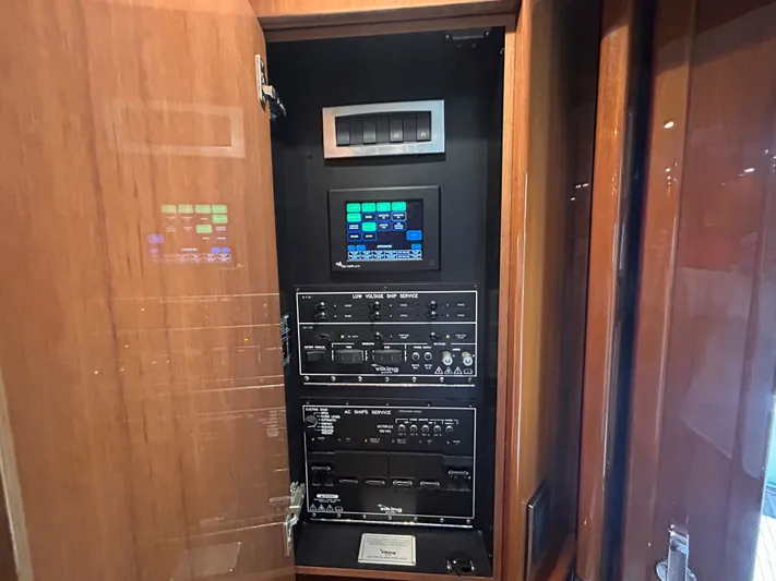 Reel Blessed Yacht Photos Pics Viking ENC FB 2014 control panel cabinet with switches.