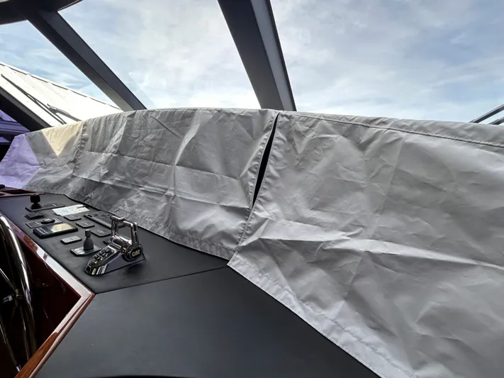 Reel Blessed Yacht Photos Pics Viking ENC FB 2014 helm with cover and controls.