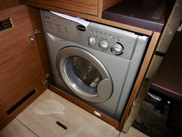  Yacht Photos Pics Built-in washing machine on Jeanneau Leader 46 yacht, 2017 model.