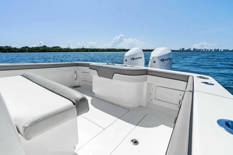 Lily Yacht Photos Pics 2021 Valhalla Boatworks V-33 with twin engines, spacious deck, and scenic ocean view.