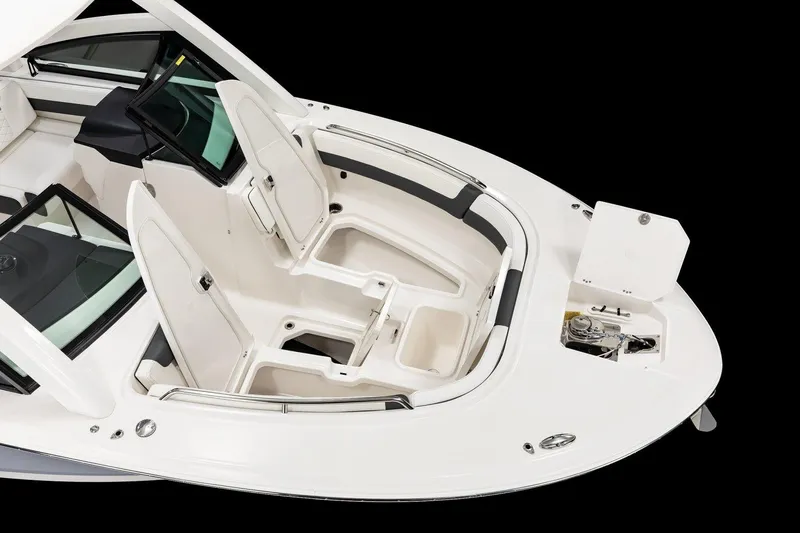  Yacht Photos Pics Manufacturer Provided Image: 2026 Robalo R277 Dual Console boat interior with seating and storage compartments.
