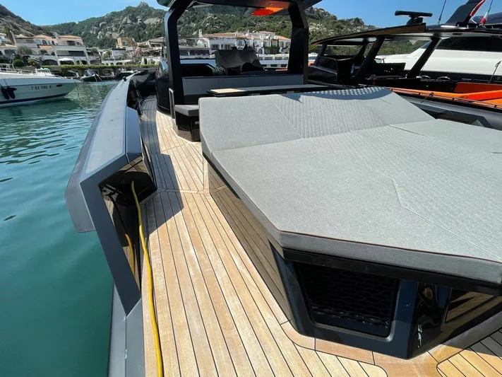 Sofia Yacht Photos Pics 2019 Maori 54 Open yacht with sleek deck design and luxurious seating.