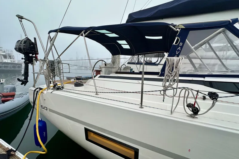 Pain Killer Yacht Photos Pics 2020 Bavaria C50 yacht docked, featuring sleek design and modern equipment.