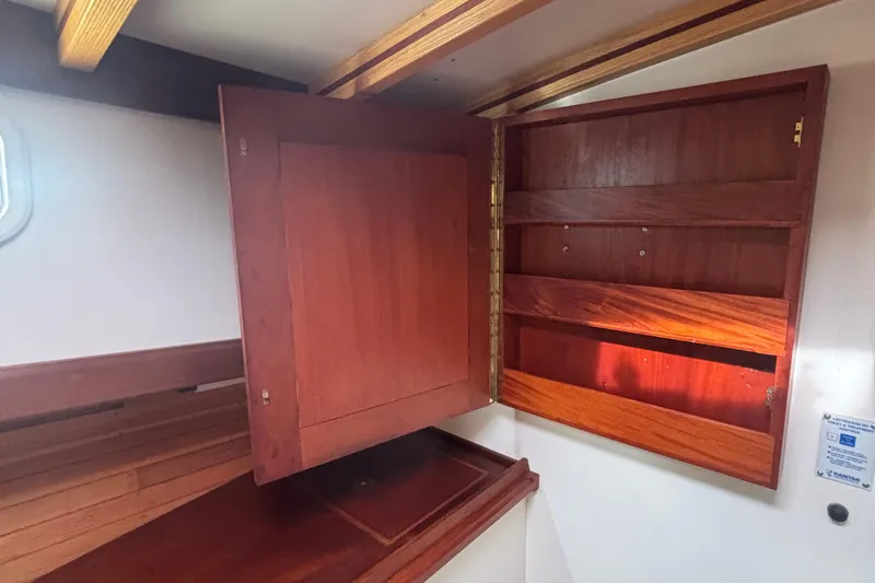 Carroll L Yacht Photos Pics Wooden cabinet interior on a Lowell 40 boat, model year 2001.