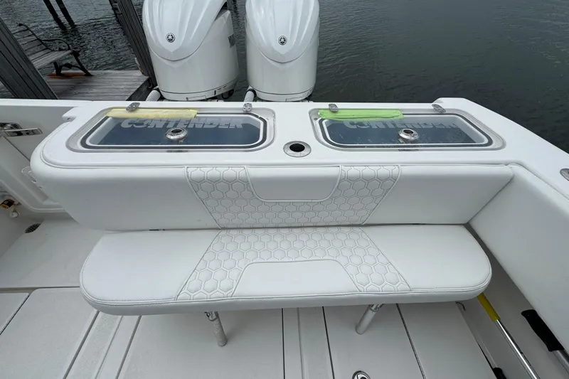  Yacht Photos Pics 2024 Contender 30 Tournament boat with dual engines and cushioned seating.