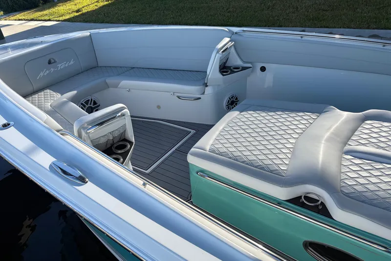  Yacht Photos Pics 2024 Nor-Tech 390 Sport Center Console with luxurious seating and modern design.