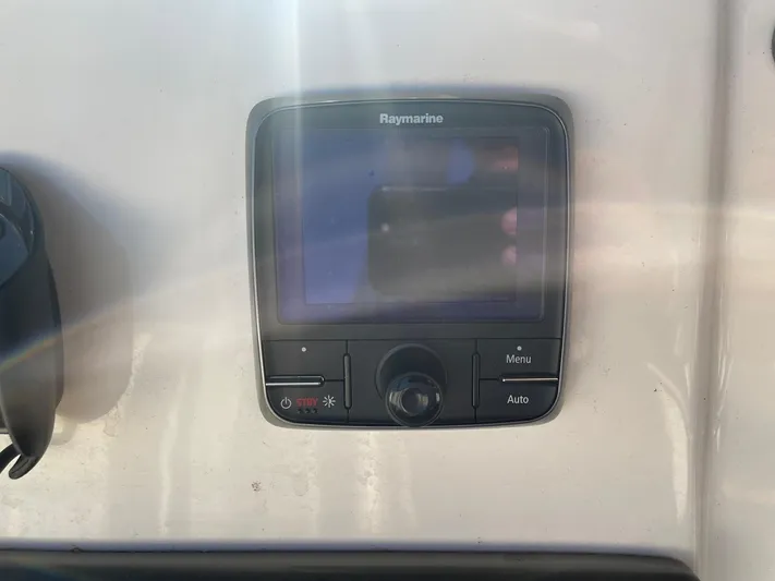  Yacht Photos Pics Raymarine navigation system on 1999 Silverton 392 Motor Yacht dashboard.