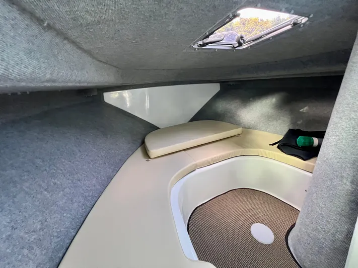  Yacht Photos Pics Interior cabin of 2023 NJM NSB-28 boat, featuring cozy seating and modern design.