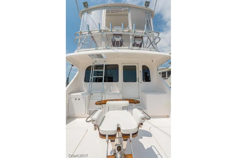 No Pressure Yacht Photos Pics 2007 Post 53 Convertible yacht with upper deck and fishing chair.