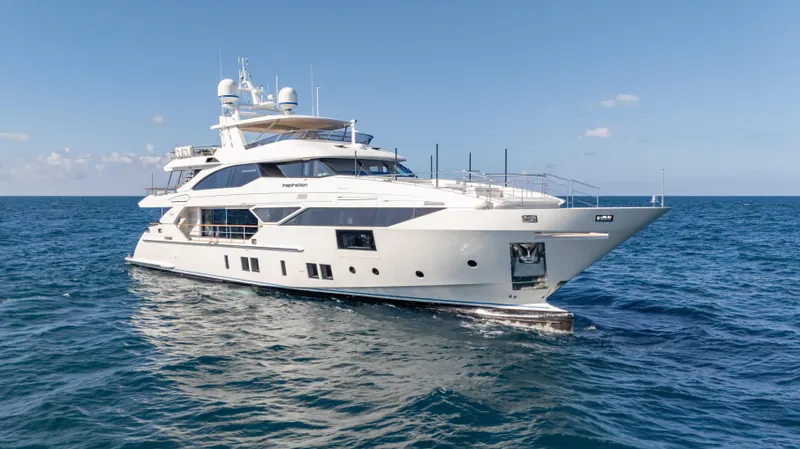 Inspiration Yacht Photos Pics Luxurious 2018 Benetti Fast 125 yacht cruising on open sea under clear skies.