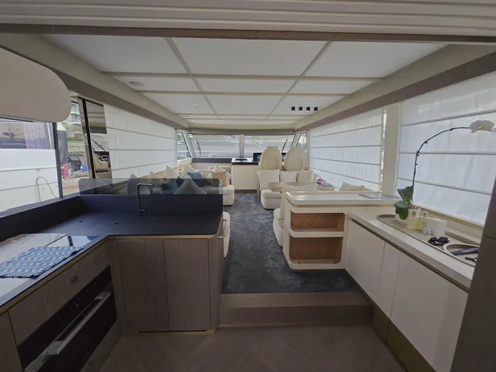  Yacht Photos Pics Luxurious interior of 2024 Azimut Magellano 60 yacht, featuring modern design and elegant furnishings.