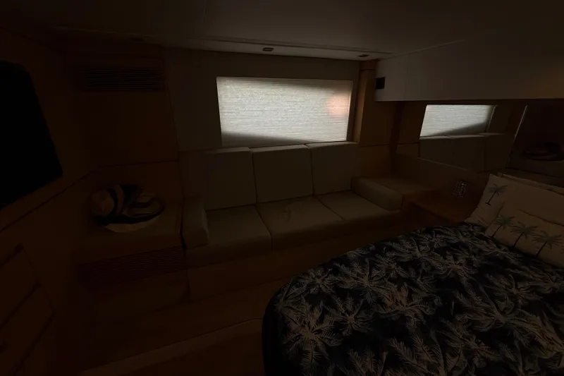  Yacht Photos Pics Luxurious interior of 2017 Schaefer 56 yacht with cozy seating and stylish decor.