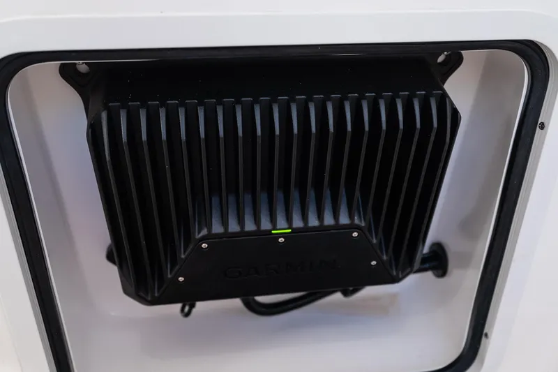 Toto II Yacht Photos Pics Garmin device installed on 2019 Mag Bay 33 CC boat, showcasing advanced marine technology.