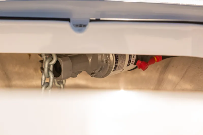 Toto II Yacht Photos Pics 2019 Mag Bay 33 CC boat component with chain and filter detail.