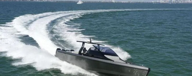 Seafinity Yacht Photos Pics Seanfinity TS48 2019 powerboat cruising swiftly on open water.