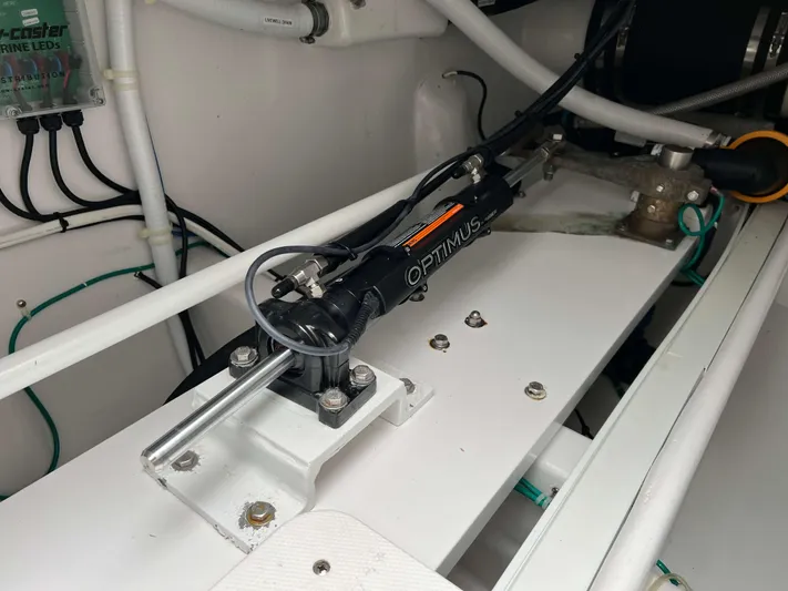  Yacht Photos Pics Optimus steering system in 2021 Henriques 42 Express Hardtop Bridge engine room.