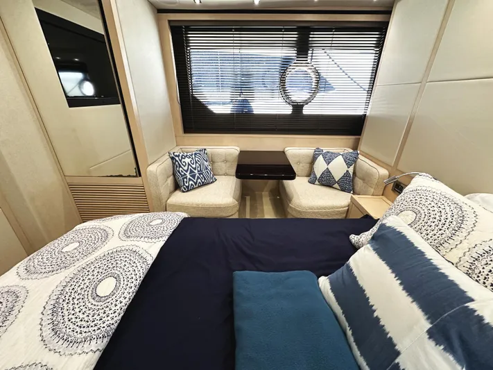 Tucker II Yacht Photos Pics Luxurious Sunseeker Predator 57 yacht interior, featuring elegant seating and stylish decor, 2015 model.