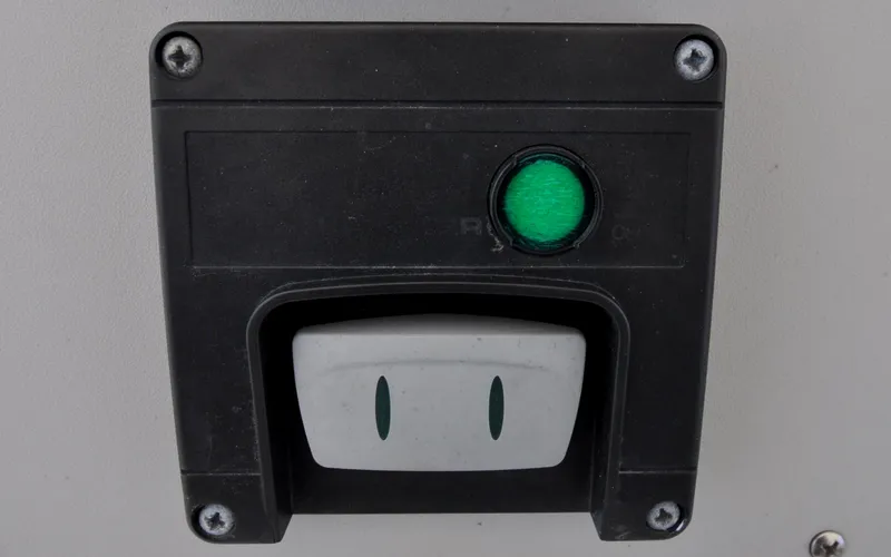  Yacht Photos Pics Control panel with green button on 2000 Grand Banks Heritage Europa 52 yacht.