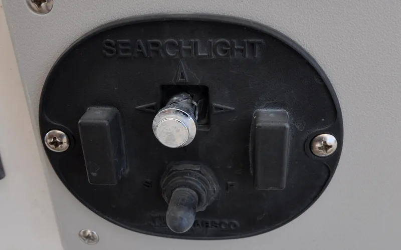  Yacht Photos Pics Searchlight control panel on 2000 Grand Banks Heritage Europa 52 yacht.