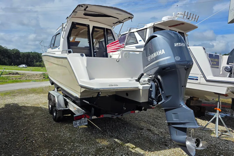 Yacht Photos Pics 2020 Cutwater C-24 boat with Yamaha 250 engine on trailer, outdoor display.
