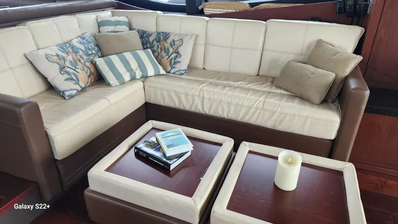 Zen Yacht Photos Pics Luxurious Sea Ray L650 Fly 2015 yacht interior with plush seating and elegant decor.