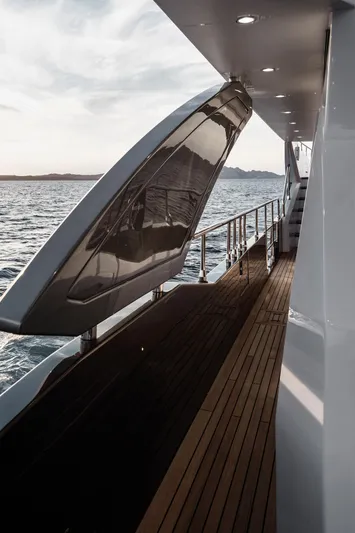  Yacht Photos Pics 2025 Azimut Grande 27M yacht deck with sleek design and ocean view.