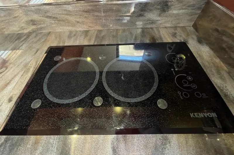  Yacht Photos Pics Kenyon electric cooktop on 2013 Sea Ray 510 Sundancer yacht kitchen counter.