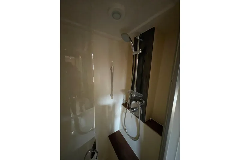  Yacht Photos Pics Shower area in 2013 Sea Ray 510 Sundancer yacht, featuring modern fixtures.