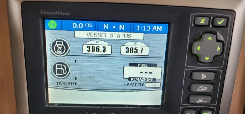 River Rat Yacht Photos Pics Display screen showing vessel status on 2013 Azimut 45 Flybridge.