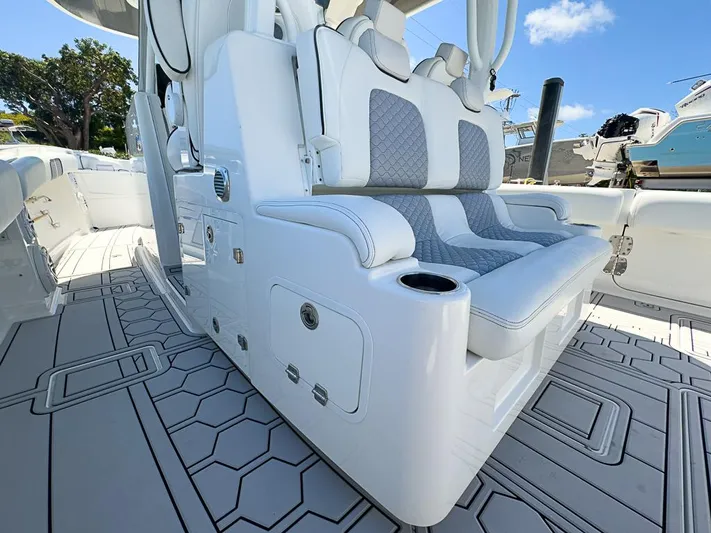  Yacht Photos Pics 2019 HCB 39 Speciale boat interior with luxurious seating and modern design.