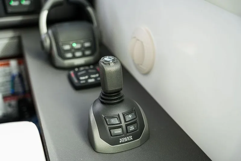  Yacht Photos Pics Joystick control on 2023 Cruisers Yachts 46 Cantius, featuring Volvo Penta system.