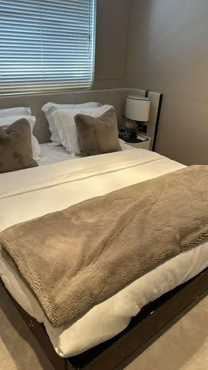 Sunlife Yacht Photos Pics Luxurious bedroom interior in 2024 Azimut Grande 27 METRI yacht.