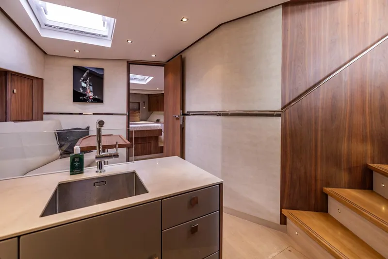 Wild Thing Yacht Photos Pics Luxurious interior of 2016 Explorer NG 50 Alu Fast Going yacht with modern design.