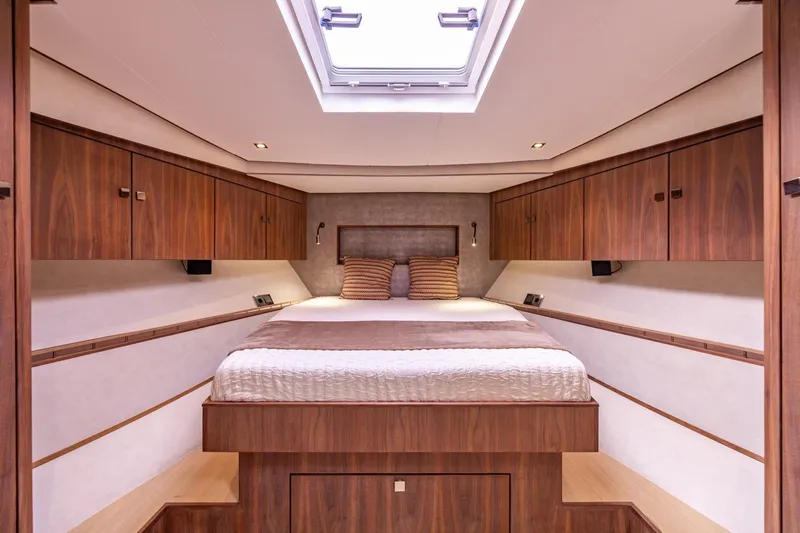 Wild Thing Yacht Photos Pics Luxurious cabin interior of 2016 Explorer NG 50 Alu Fast Going yacht.