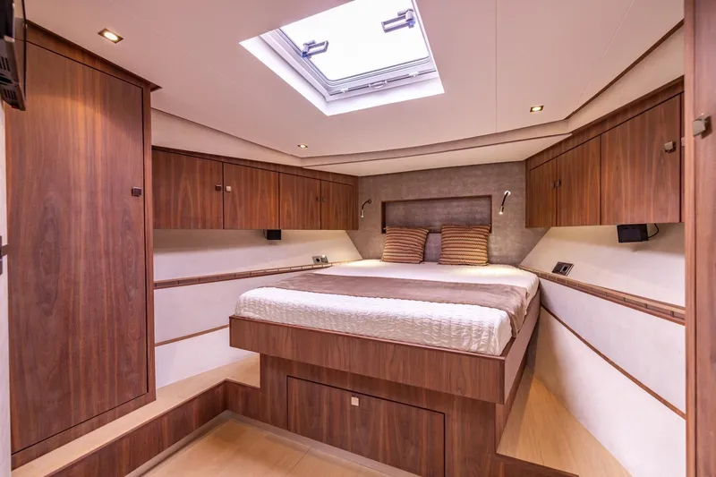 Wild Thing Yacht Photos Pics Luxurious cabin interior of 2016 Explorer NG 50 Alu Fast Going yacht.