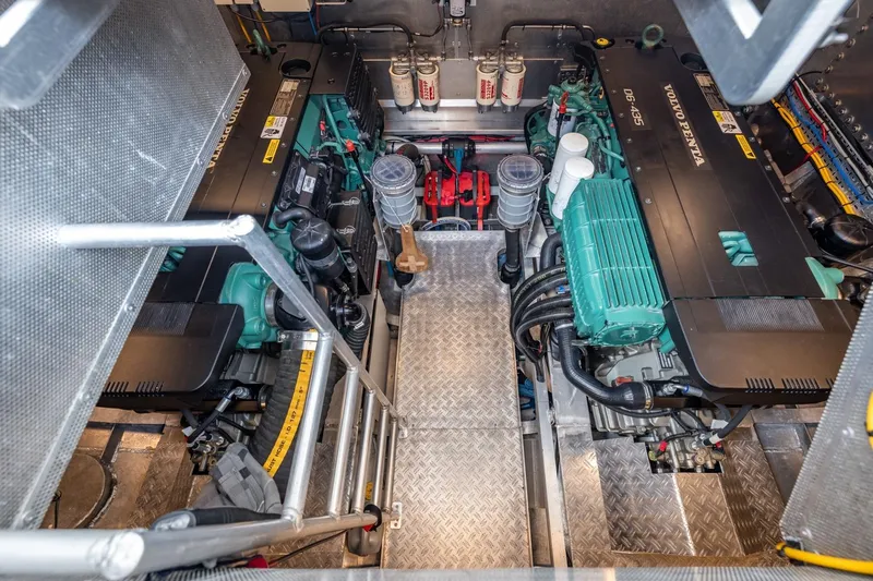 Wild Thing Yacht Photos Pics Engine room of 2016 Explorer NG 50 Alu Fast Going with Volvo Penta engines.