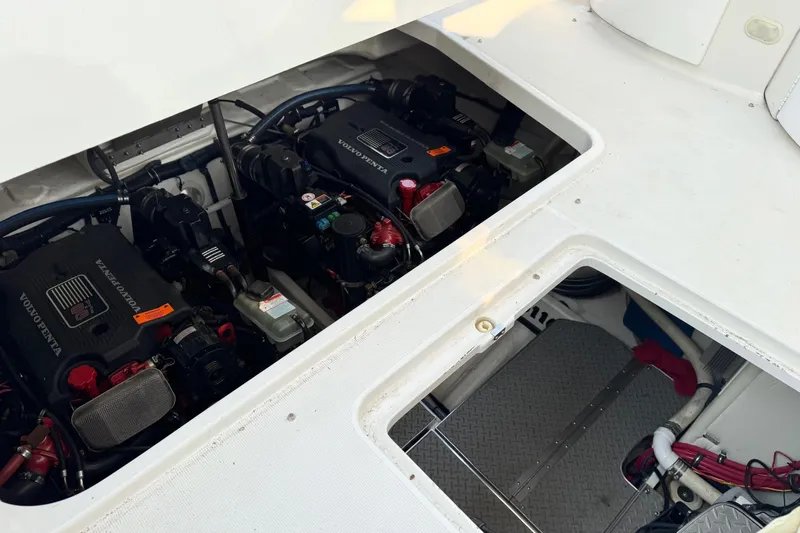  Yacht Photos Pics Engine compartment of a 2003 Formula 37 Performance Cruiser with Volvo Penta engines.