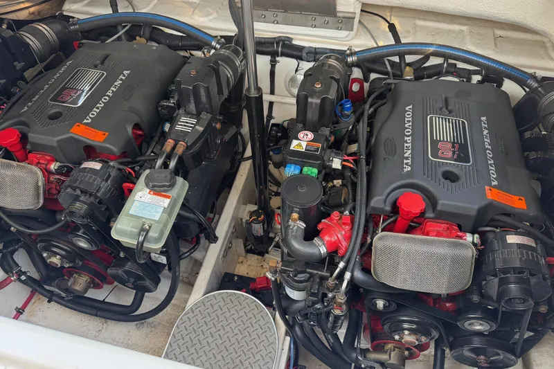  Yacht Photos Pics Engine compartment of a 2003 Formula 37 Performance Cruiser with Volvo Penta engines.