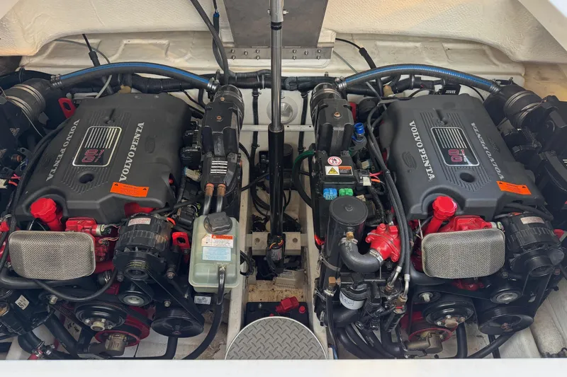  Yacht Photos Pics Engine compartment of a 2003 Formula 37 Performance Cruiser with dual Volvo Penta engines.