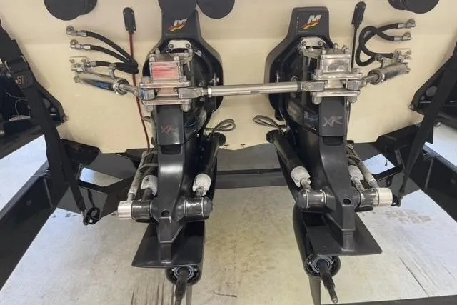  Yacht Photos Pics 2006 Fountain 42 Lightning boat engines and drives, showcasing mechanical components and connections.