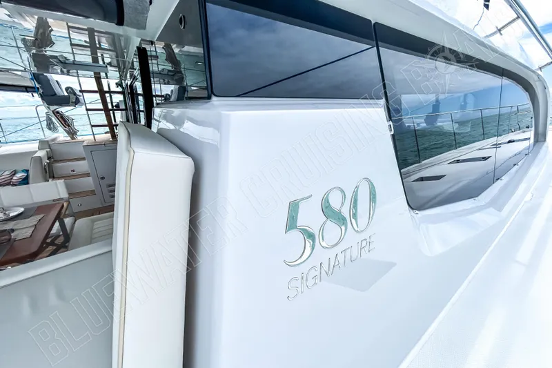Fun Pass Yacht Photos Pics Luxury Privilege 580 yacht interior, showcasing sleek design and modern amenities, 2025 model.