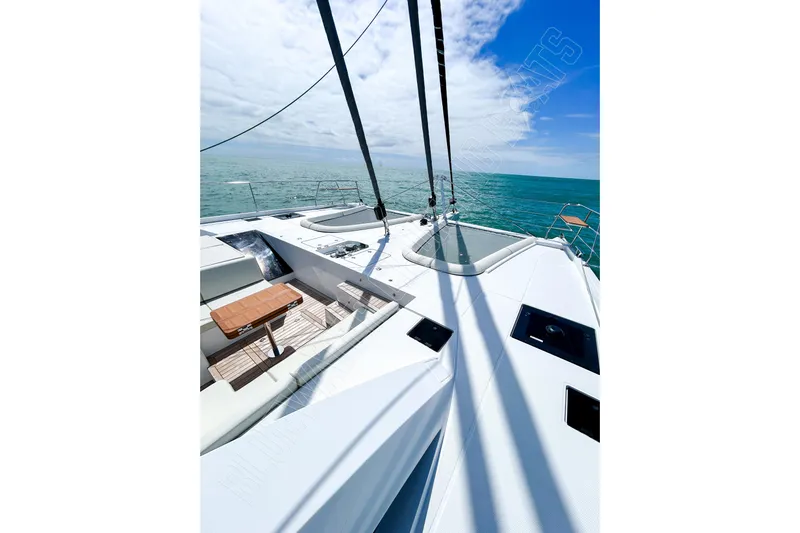 Fun Pass Yacht Photos Pics Luxury Privilege 580 yacht deck with ocean view, 2025 model.