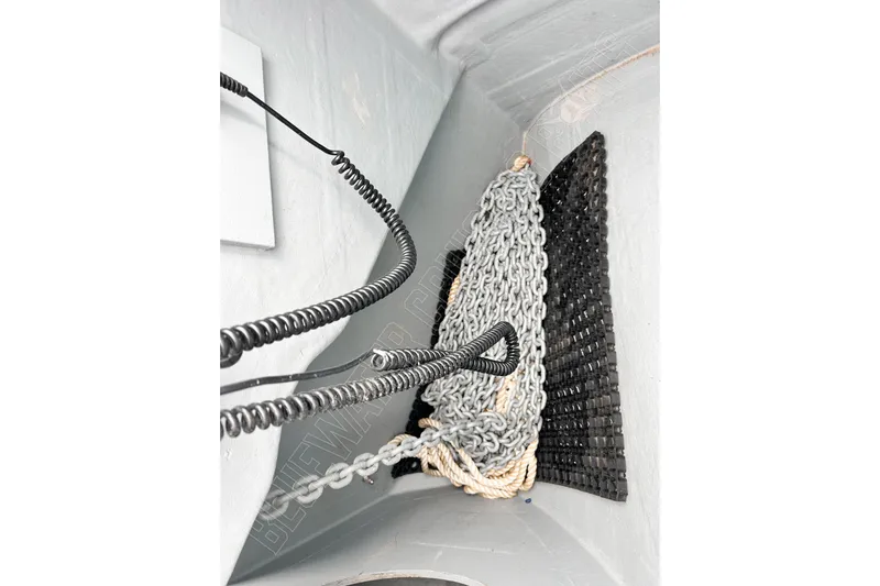 Fun Pass Yacht Photos Pics Coiled rope and chain in Privilege 580 yacht, 2025 model.
