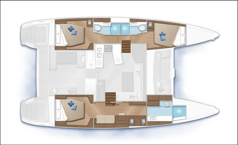 Second Star Yacht Photos Pics Manufacturer Provided Image: Lagoon 450 F 3 Cabin Layout Plan