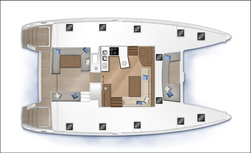 Second Star Yacht Photos Pics Manufacturer Provided Image: Lagoon 450 F Upper Deck Layout Plan