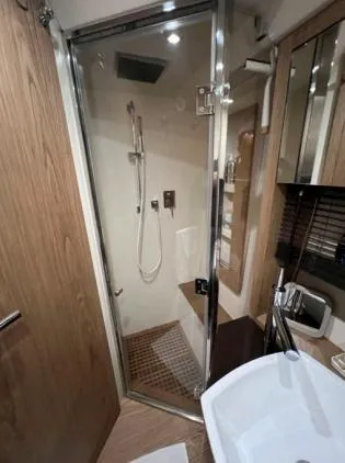 Yacht Photos Pics 2013 Sessa Marine C 48 yacht bathroom with modern shower and sink.