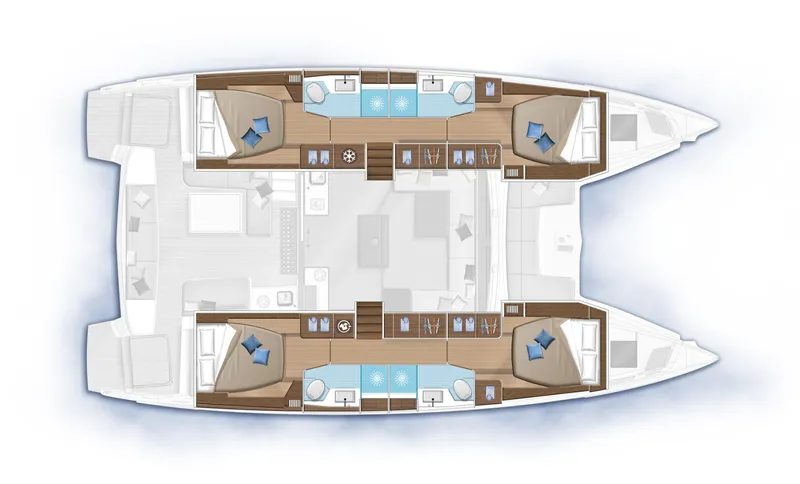  Yacht Photos Pics Manufacturer Provided Image: Lagoon 50 4 Cabin Layout Plan