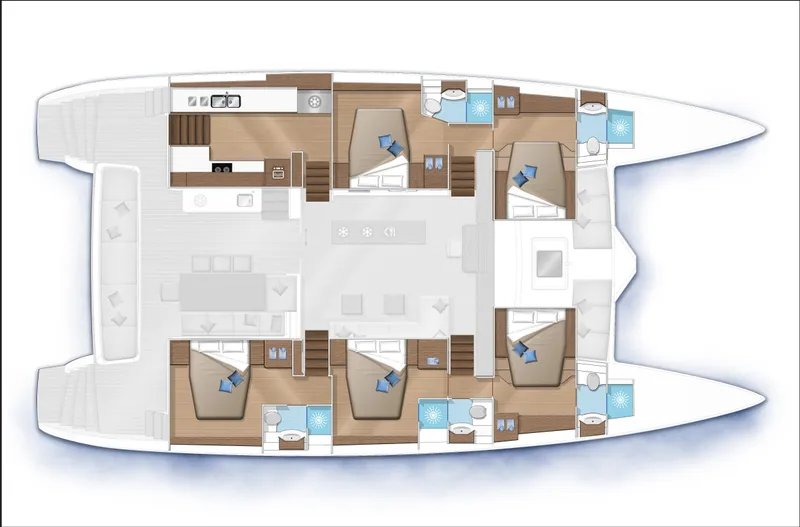  Yacht Photos Pics Manufacturer Provided Image: Lagoon 620 5 Cabin Layout Plan