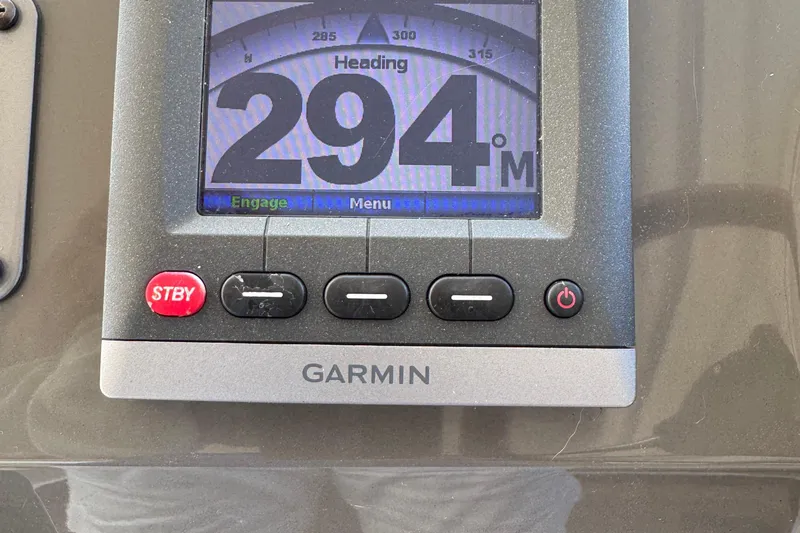  Yacht Photos Pics Garmin navigation display showing heading 294° on a 2010 Regal 44 Sport Coupe.